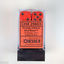 D6 16mm 12-Dice Block CHX25603 - Opaque Orange/Black